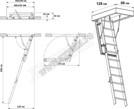 Чердачная лестница Fakro LWT 700*1300*3050 Чердачная лестница Fakro LWT 700*1300*3050