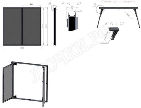 Люк под плитку Нажимной Секрет-Лайт 200*750 Люк под плитку Нажимной Секрет-Лайт 200*750