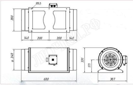 Вытяжной вентилятор канальный TD1300/250 SILENT Вытяжной вентилятор канальный TD1300/250 SILENT